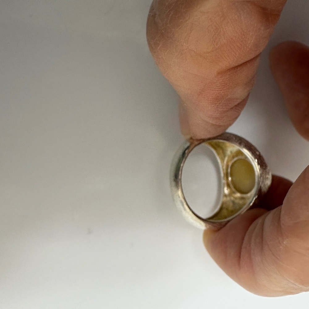 Exquisite Yellow Opal Silver Ring - image 6